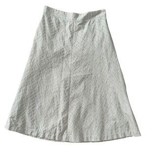 Piazza Sempione A Line Skirt Beige Striped Cotton Blend Size IT 44 USM Retro